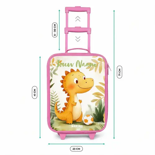 Dino - Voetbal - Oranje Kinderkoffer - Roze klein -productfoto_formaten