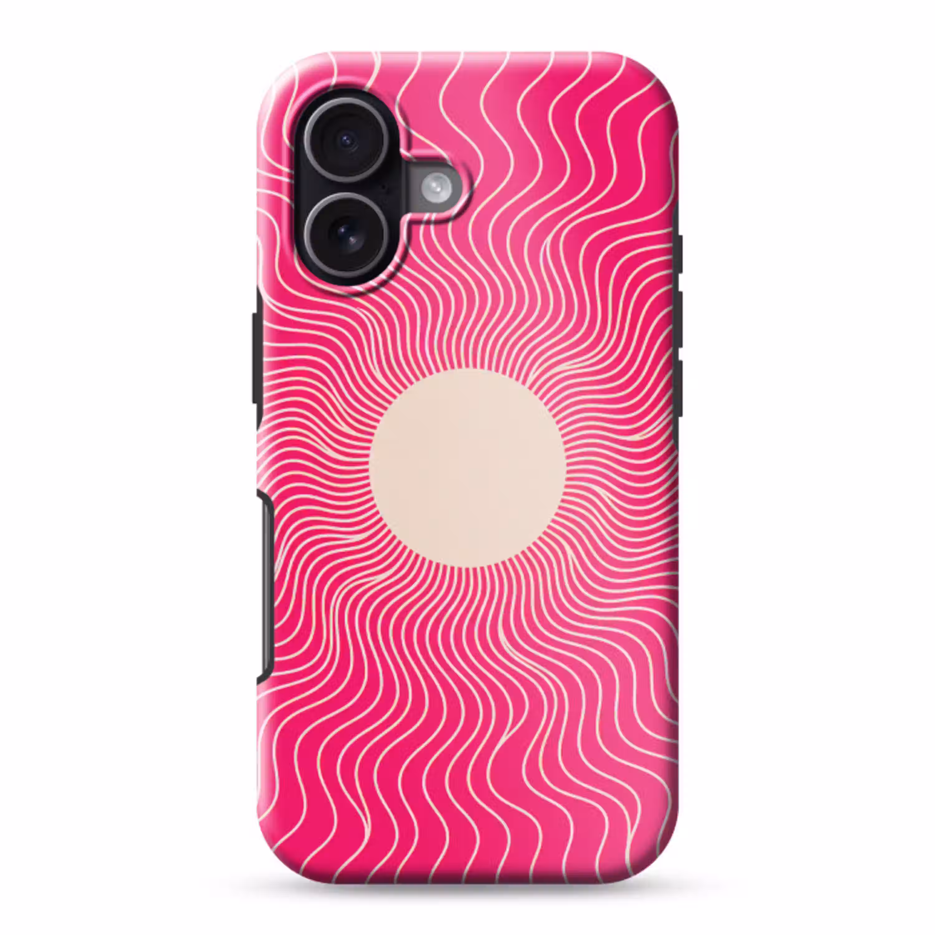 Abstract - Patroon - Roze Toughcase MagSafe Apple iPhone 17 klein -3d