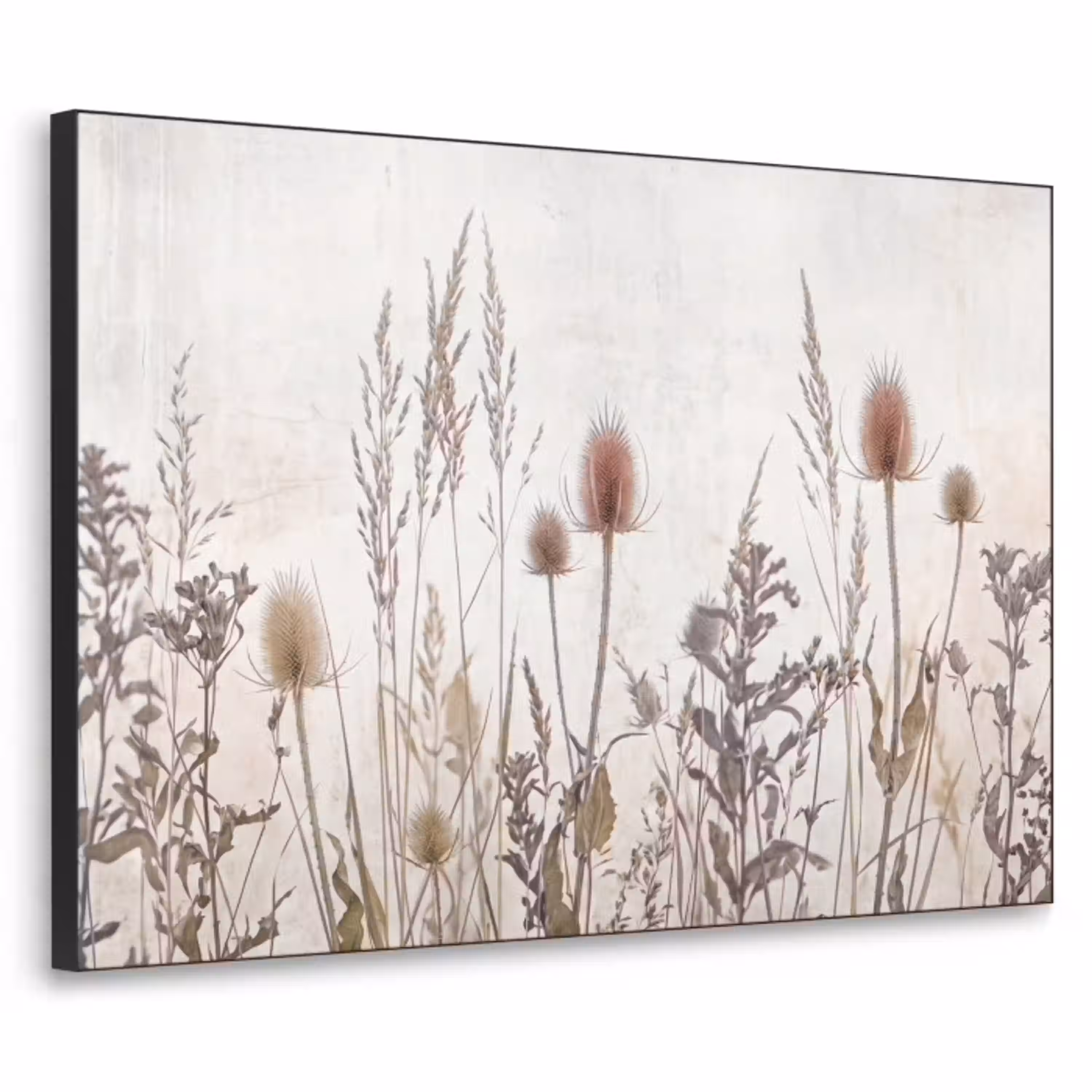 Weidebloemen - Design - Sepia Textielframe zwart klein -3d