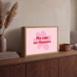 No rain no flowers - Bloem - Roze Light Box met batterij (Wandlamp) middel -sfeer2