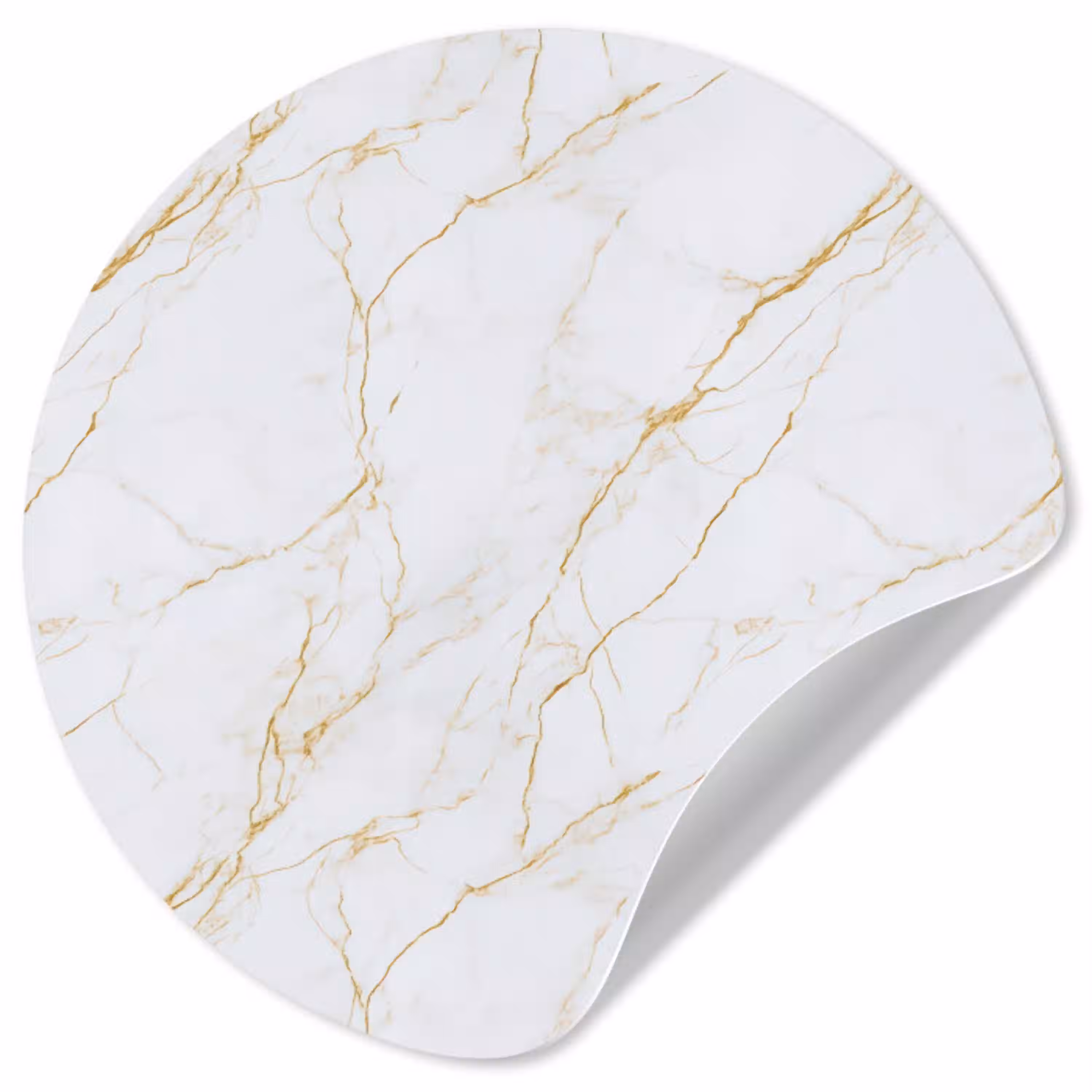 Wit - Marmer - Goud - Luxueus Wandcirkel behangsticker klein 186 -3d