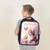 Kitten - Vlinders - Paars - Bloemen Rugzak - Zwart middel -sfeer2