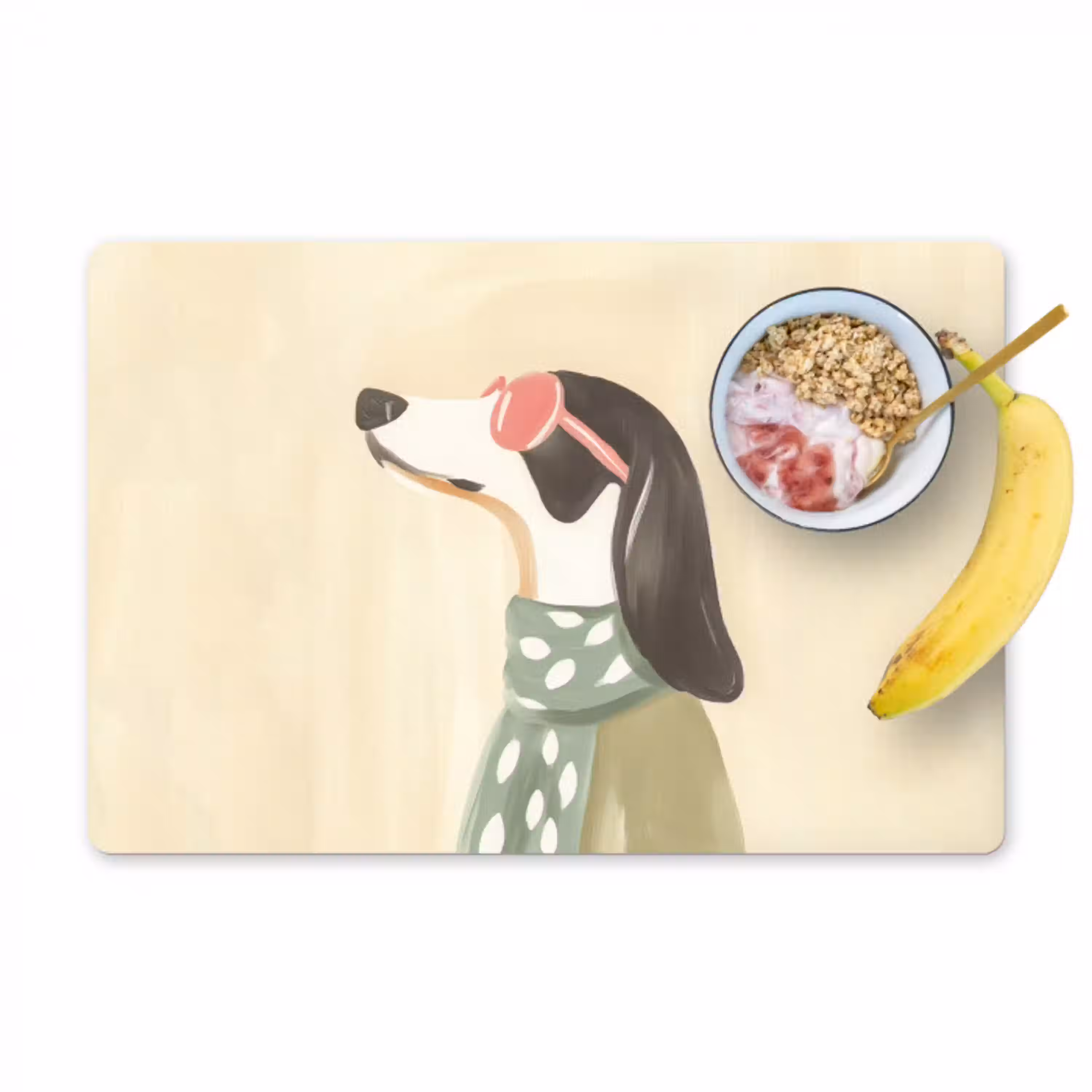 Hond - Zonnebril - Sjaal Placemat vinyl groot -zzzproduct_Kitchenyeah-website