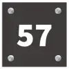 Donkergrijs - Traditioneel Naambord Vierkant klein -3d