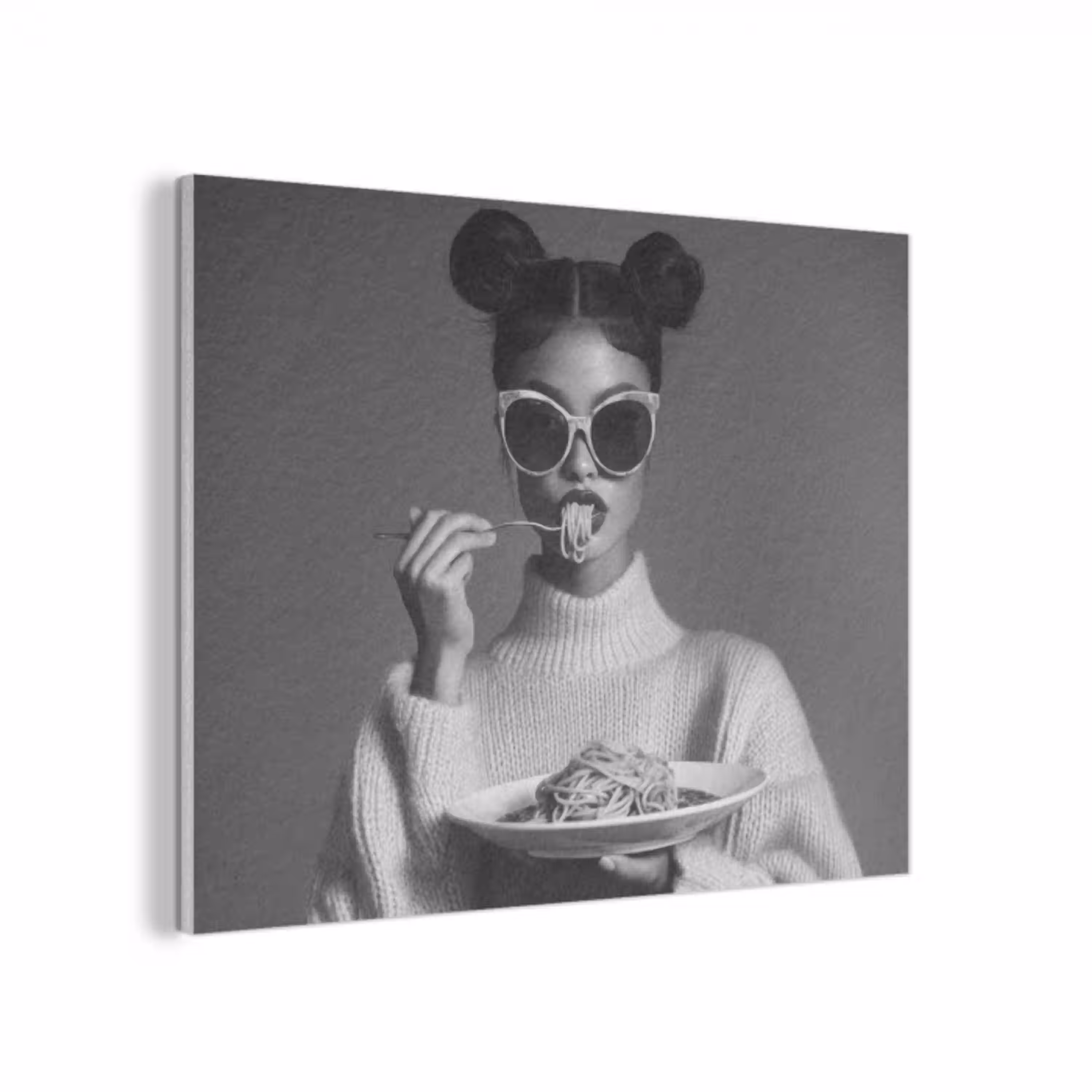 Vrouw - Pasta - Zonnebril PET vilt klein -3d