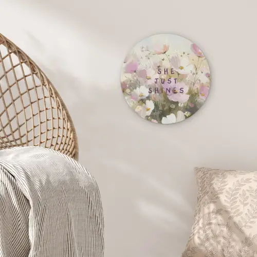 Quote - Bloemen - Schilderachtig Akoestische PET Vilt - Rond klein -sfeer4