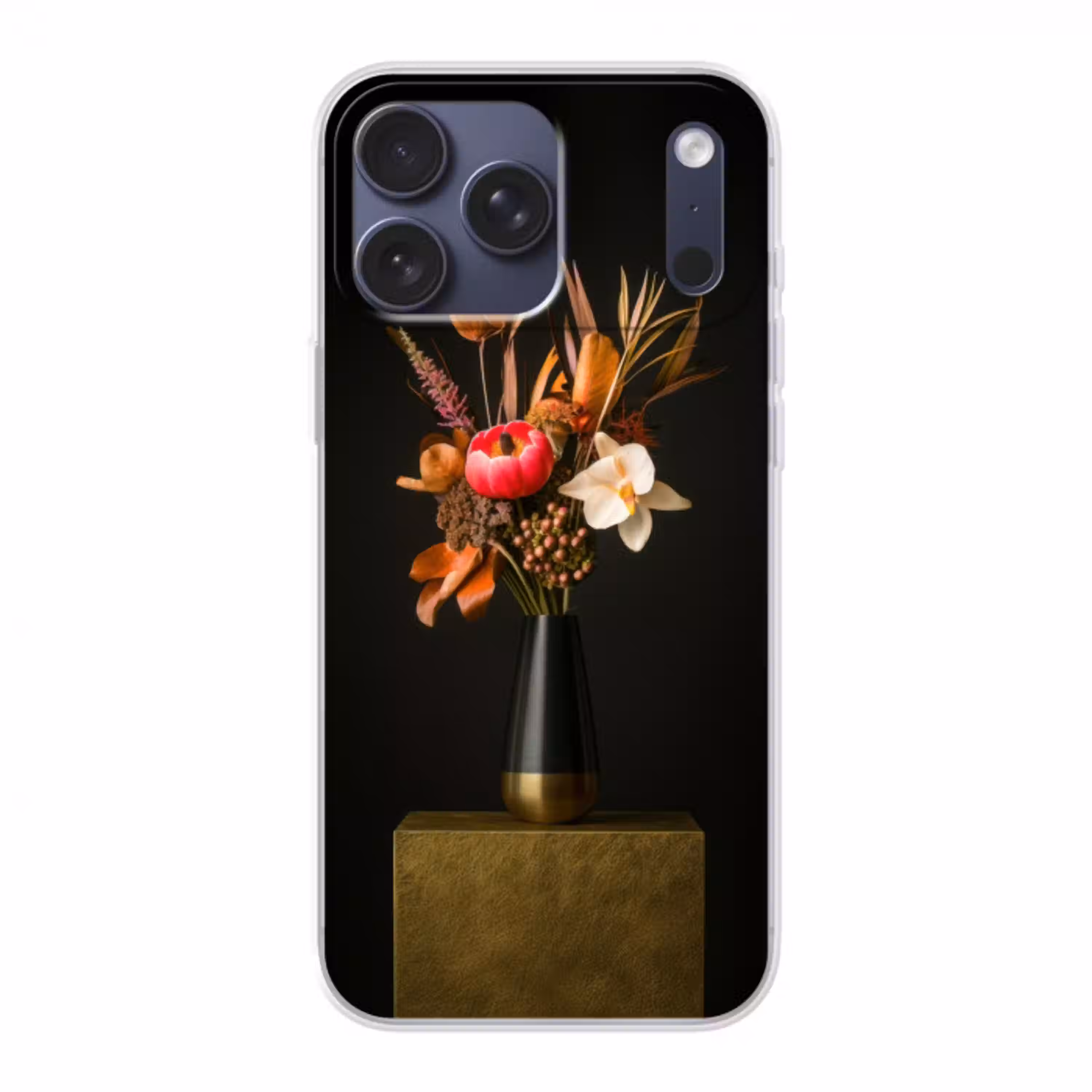 Boeket - Oranje - Gouden - vaas Telefoonhoesje iPhone 17 Pro Max klein -3d