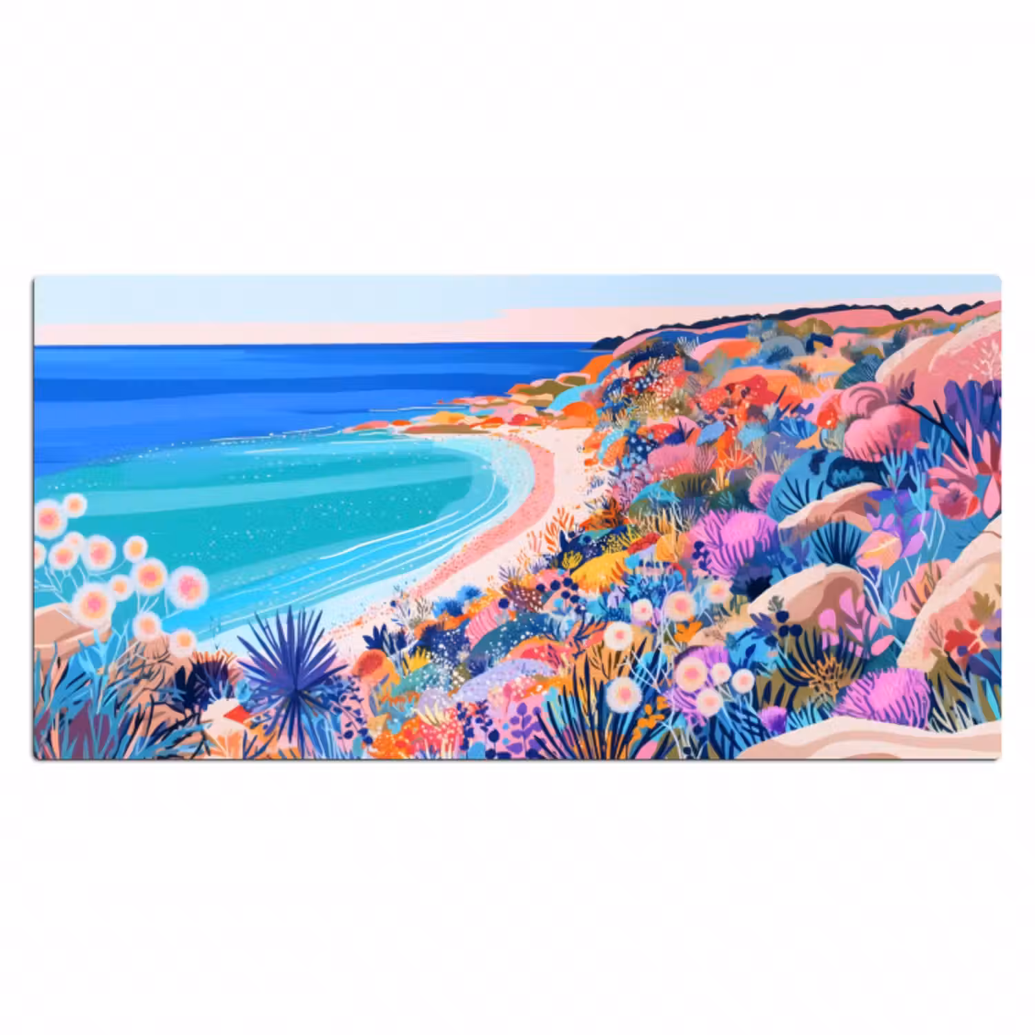 Schreibtischunterlage - Blumenwiese - Meer - Sommer
