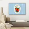 Aardbeien - Lijst - Rood - Geruit canvas 2cm klein -sfeer6