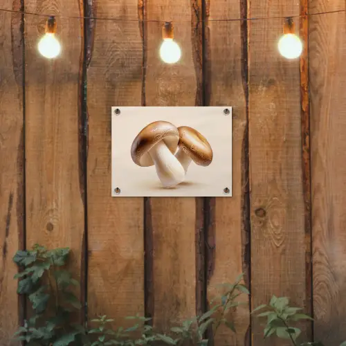 Champignons - Zacht - Beige tuinposter los doek klein -sfeer1