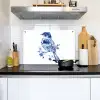 Vogel - Delfts blauw - Illustratie - Bloemen Inductie beschemer met haakjes klein -sfeer2