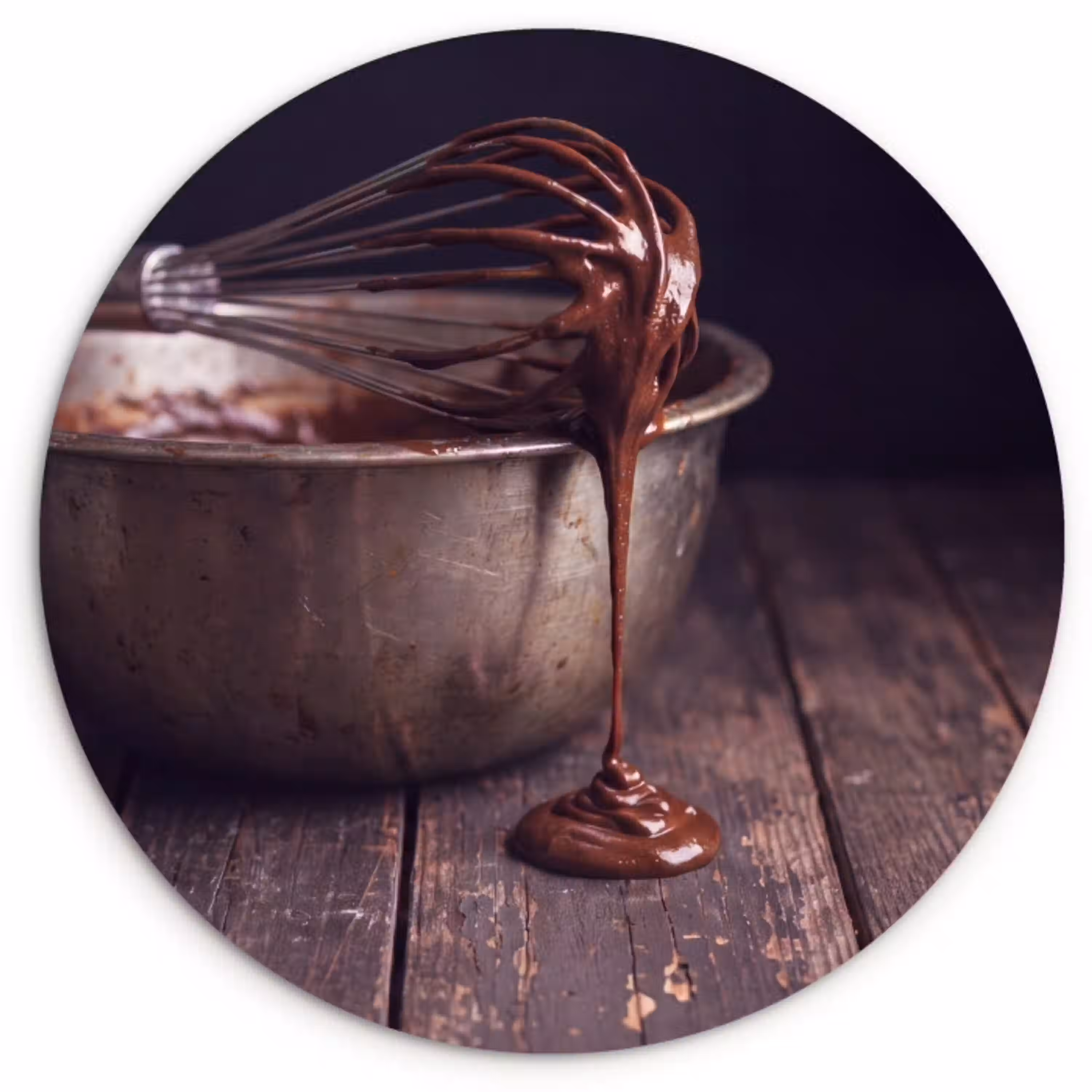 Chocolade - Beslag - Eten Wandcirkel kunststof plaat 5mm dik klein -3d