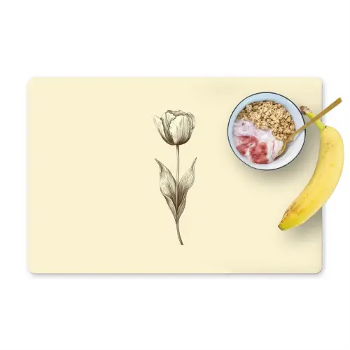 Illustratie - Tulp - Zwart Placemat vinyl groot -zzzproduct_Kitchenyeah-website