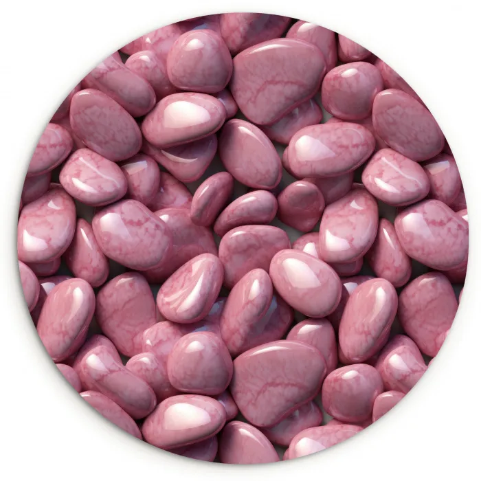 Roze - Glanzende - Stenen Wandcirkel plexiglas klein 852 -3d