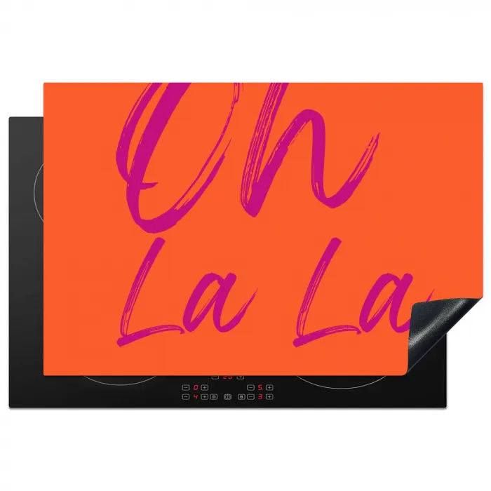 Oh la la - Oranje - Roze - Grafisch Inductie beschermer vinyl 3mm klein -3d