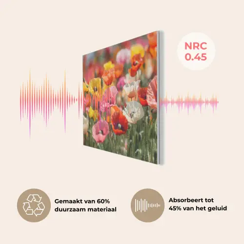 Bloemenveld - Klaprozen - Kleurrijk PET vilt klein -USP_NL