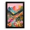 Rivier - Diepte - Bloemen fotolijst zwart zonder passe partout klein -3d