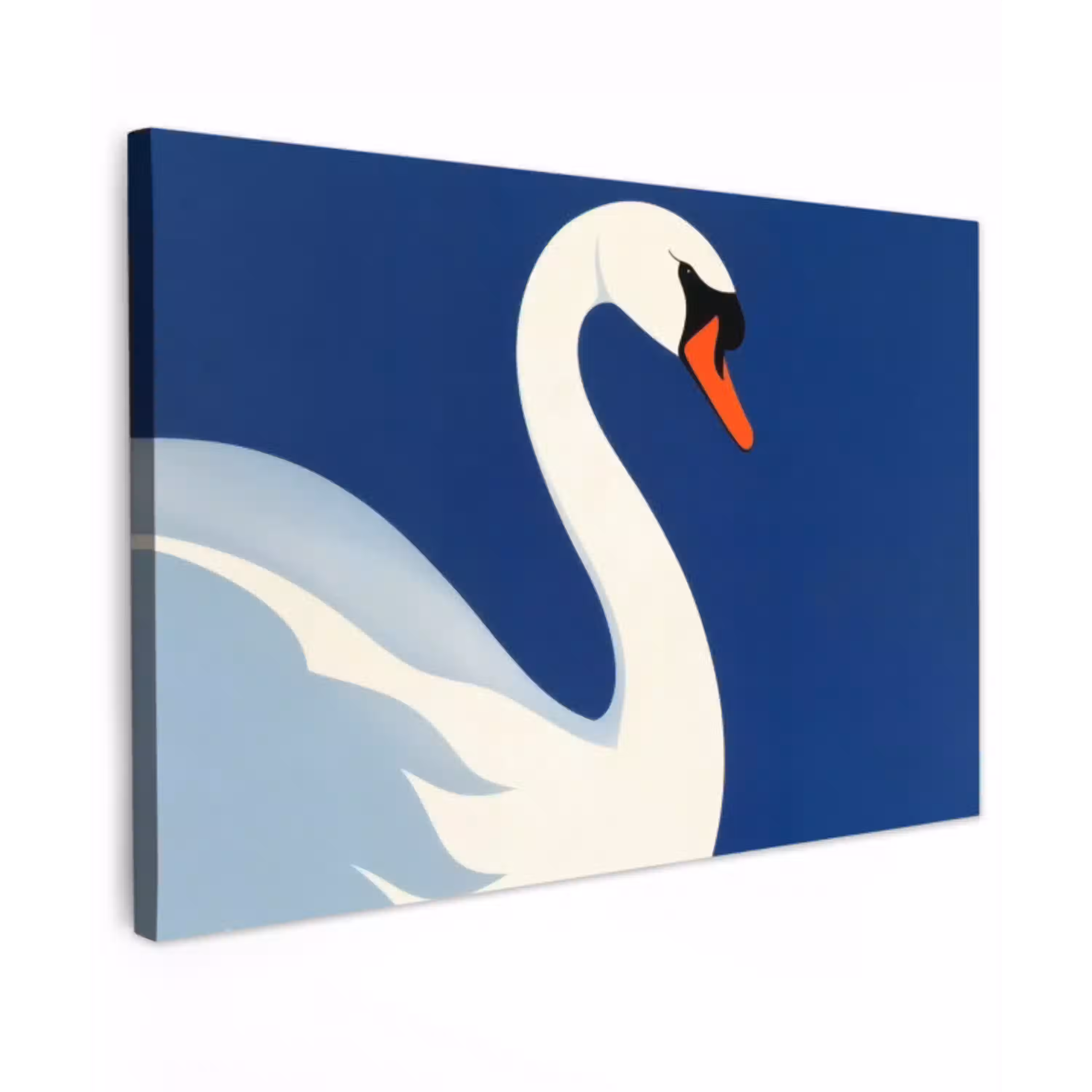 Zwaan - Wit - Snavel - Illustratie canvas 2cm klein -z3d