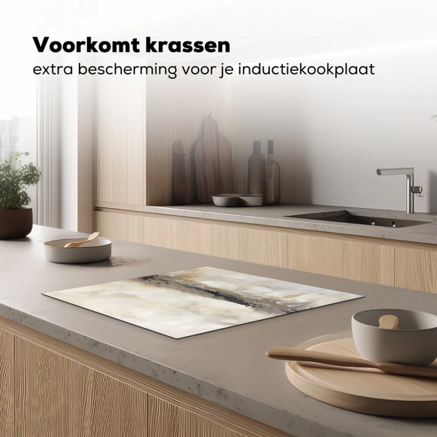 Landschap - Horizon - Natuur - Abstract - Neutraal Inductie beschermer vinyl 3mm middel -sfeer1