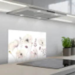 Bloemen - Pastel -  Planten - Wit keuken achterwand spatscherm klein -3d_schuin