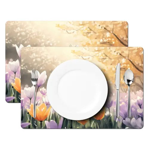 Viooltjes - bij - Zonlicht Placemat vinyl groot -zzsfeer2_Kitchenyeah-website