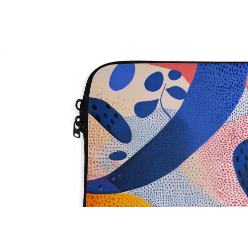 Vormen - Abstract - Stippels - Blauw laptophoes neopreen klein -detail