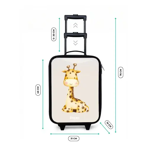 Liggende giraffe illustratie op beige achtergrond Kinderkoffer - Zwart klein -productfoto_formaten