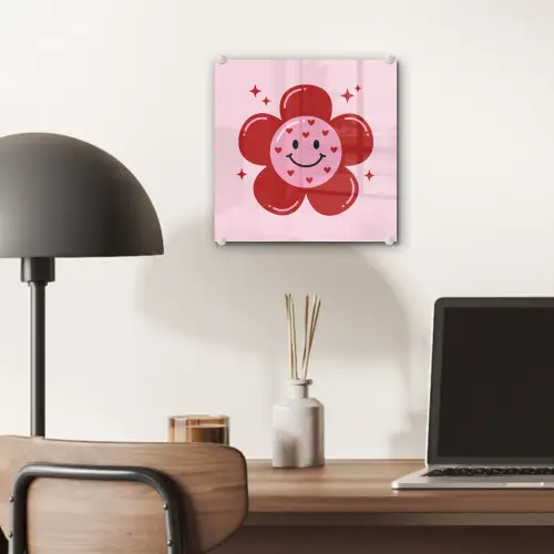 Bloem - Roze - Hartjes plexiglas 5mm klein -sfeer6