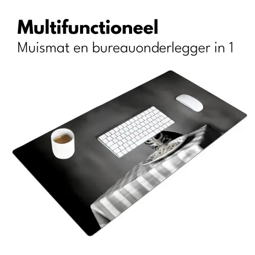 Bengaal - Kat - Tafelkleed - Zwart - Wit - Dier Muismat XXL klein -sfeer4