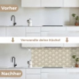 Paneel - Ginkgo - Zand keuken achterwand 2 middel 871 -voor-na_DE