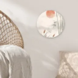 Minimalistisch - Bamboe - Groen Wandcirkel kunststof plaat 5mm dik klein -sfeer5