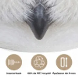 Sneeuwuil - Portret - Geel Akoestische PET Vilt - Rond klein -closeup_FR