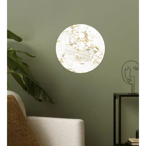 Wit - Marmer - Luxe - Goud Wandcirkel behangsticker klein 186 -sfeer2