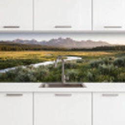 Berglandschap - Rivier - Bos keuken achterwand 2 middel -3d