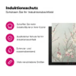 Kersen - Bloesem - Groen Inductie beschermer vinyl 3mm klein -zzzzzzz-lf-ups