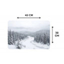 Rivier - Bevroren - Landschap - Winter Placemat vinyl groot -specs