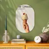 Ice cream - Softijs - Kleurrijk - Kers Wandcirkel Ovaal Forex klein -sfeer2