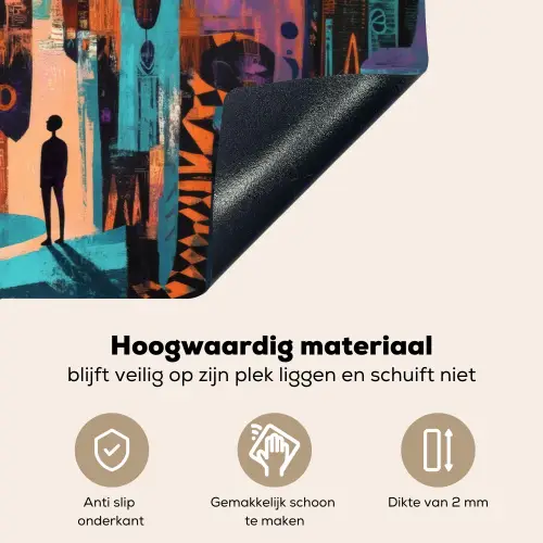 Abstract - Figuren - Kleurrijk Inductie beschemer met haakjes klein -ky-onderkant-nl