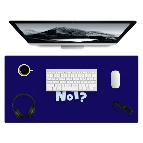 Blauw - Why not - Minimalistisch Muismat XXL klein -3d