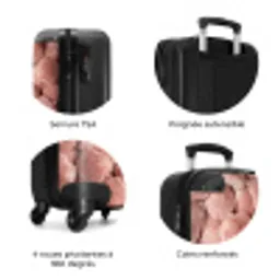 Schelpen - Patroon - Roze NBS - Handbagage koffer - Volwassenen Unisex middel zzzzzzzbolletjes_FR
