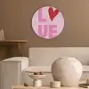 Love - Roze - Hart - Valentijn Akoestische PET Vilt - Rond klein -sfeer1
