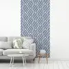 Crème - Blauw - Strepen - Patroon fotobehang vinyl groot 64 -woonkamer