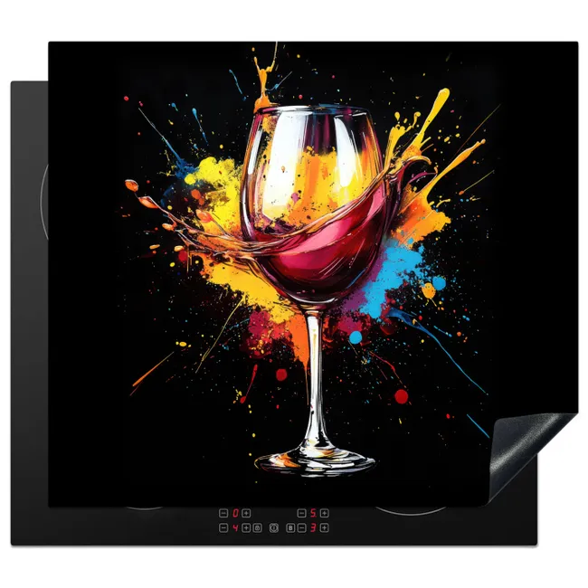Inductiebeschermer - Wijn - Glas - Graffiti - Borrel - Rood - Verf