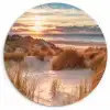 Duin - Planten - Zonsondergang - Strand - Zee Wandcirkel kunststof plaat 5mm dik klein -3d