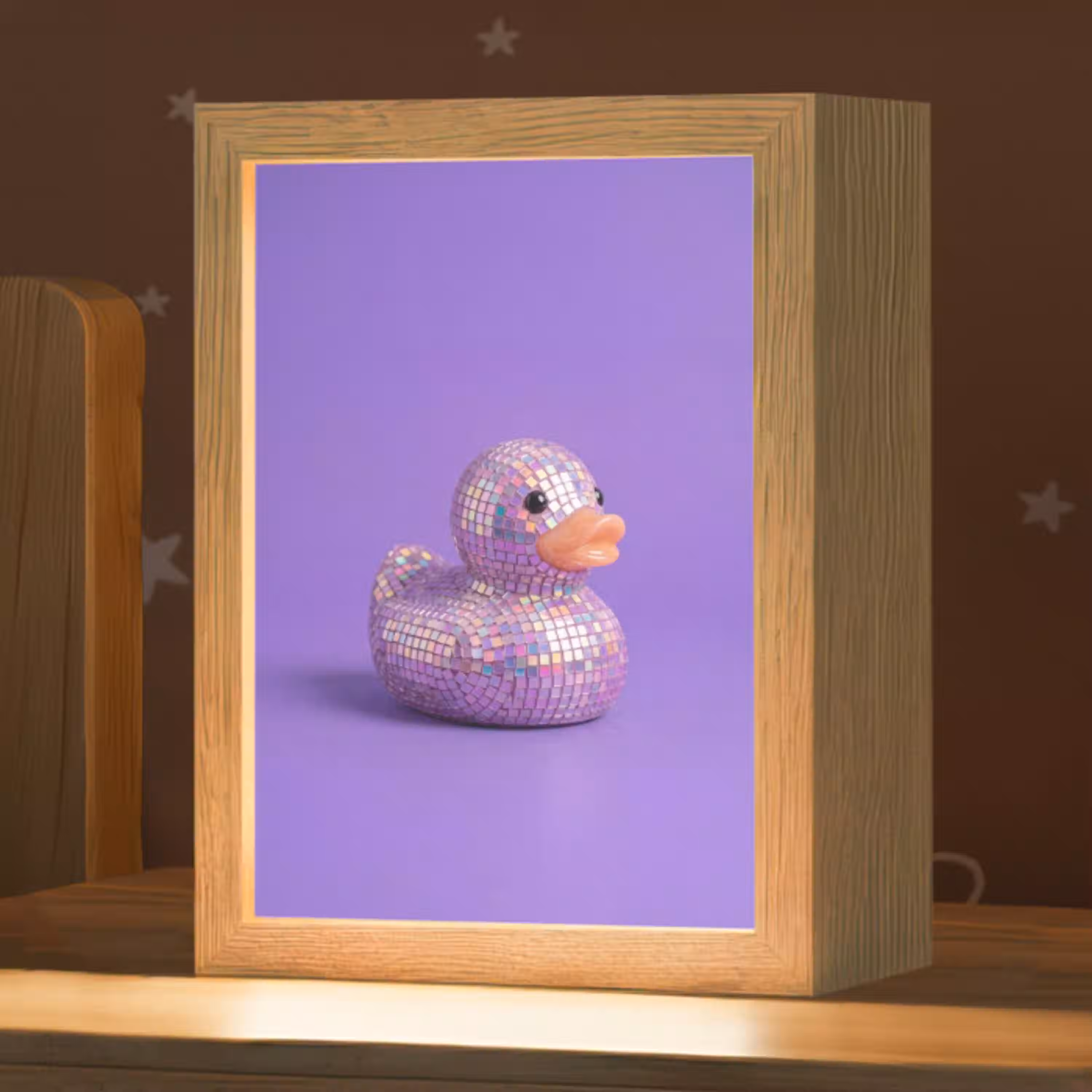 Disco - Eend - Paars Light Box met kabel (Kinderlampje) klein -zzz_3d_website