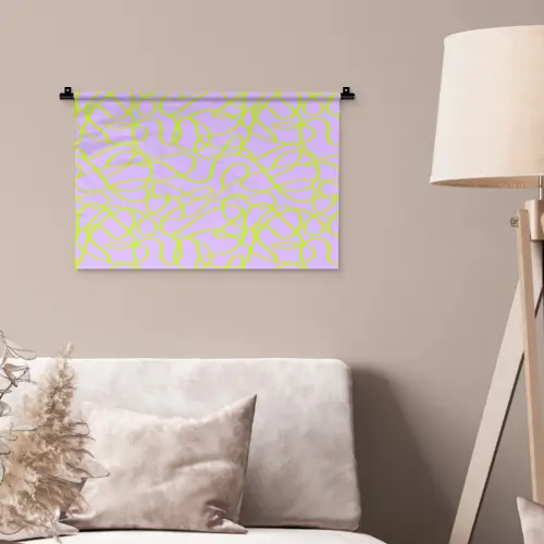Abstract - Lila - Groen - Pastel Wandkleed katoen klein 269 -sfeer4