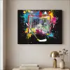 Graffiti - Sport - IJshockey - Hockey goal Textielframe zwart klein -sfeer2