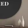 Kerst - Zwart - Wit - Quote - Grappig Akoestische PET Vilt - Rond klein -sfeer5_closeup