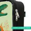 Groene dino tussen varens Kinderkoffer - Zwart klein -rits_FR