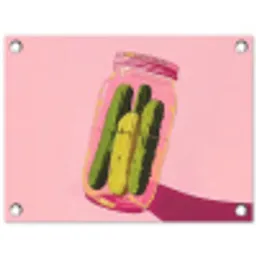 Augurken - Pot - Schaduw - Roze tuinposter los doek klein -3d